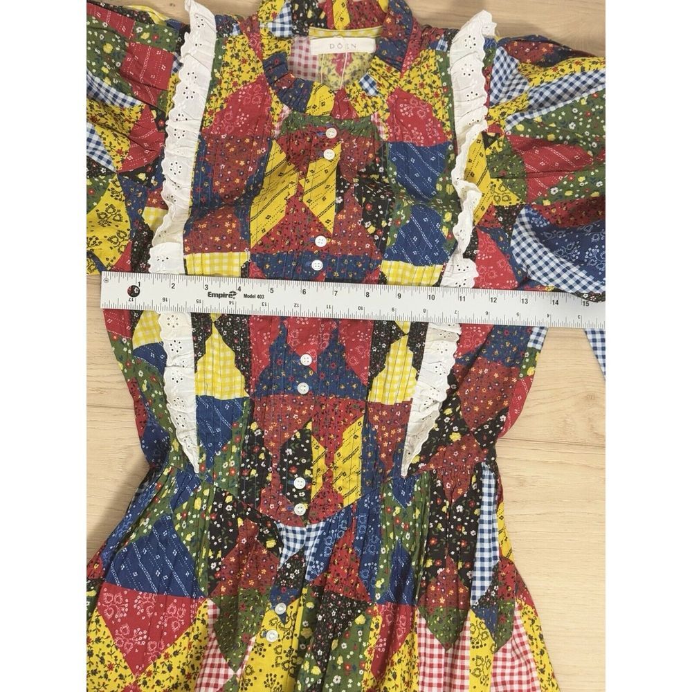 Doen Nicolette Dress | Countryside Patchwork Print | Sz. XXS - Picture 9 of 15